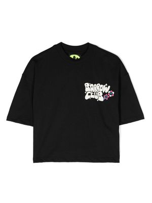 Barrow kids logo-embellished cotton T-shirt - Black