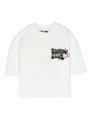 Barrow kids logo-embellished cotton T-shirt - White