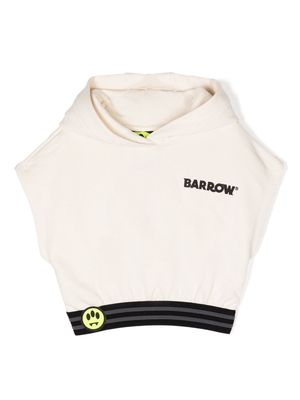 Barrow kids logo-lettering short-sleeve hoodie - Neutrals
