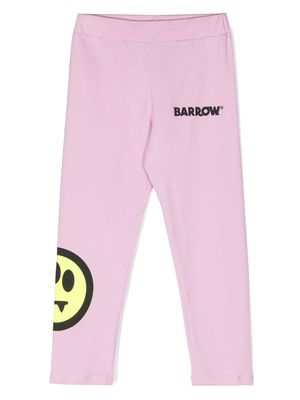 Barrow kids logo-print cotton leggings - Pink