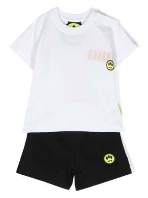 Barrow kids logo-print cotton short set - White