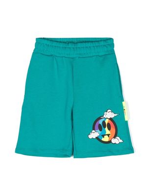 Barrow kids logo-print cotton shorts - Green