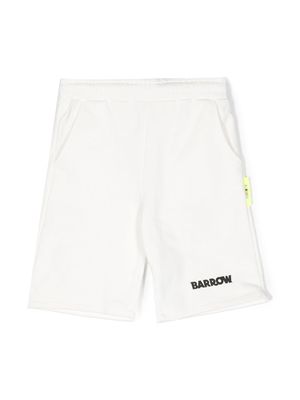 Barrow kids logo-print cotton shorts - White