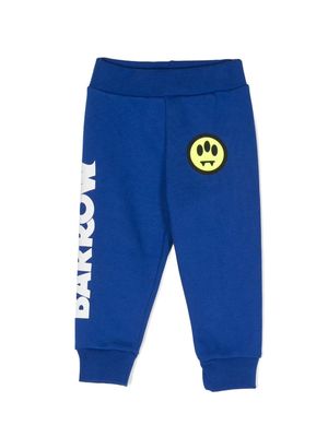 Barrow kids logo-print cotton track pants - Blue