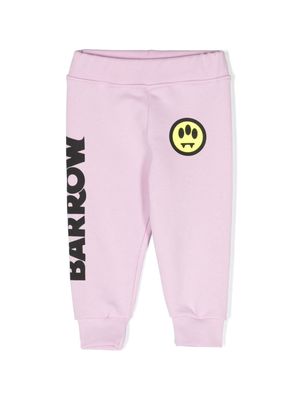 Barrow kids logo-print cotton track trousers - Pink