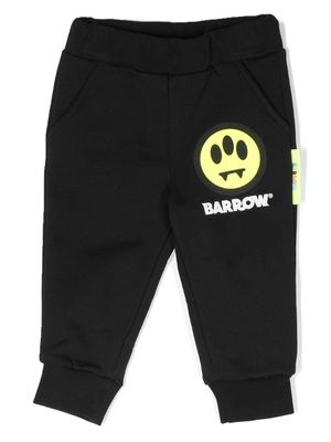 Barrow kids logo-print cotton trousers - Black