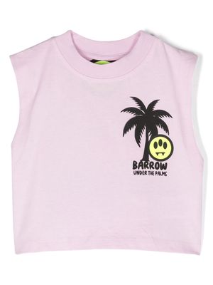 Barrow kids logo-print cropped tank top - Pink