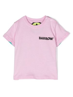 Barrow kids logo-print detail T-shirt - Pink