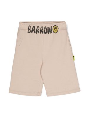 Barrow kids logo-print distressed shorts - Neutrals