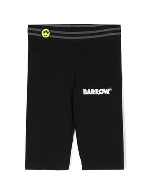 Barrow kids logo-print jersey cycling shorts - Black