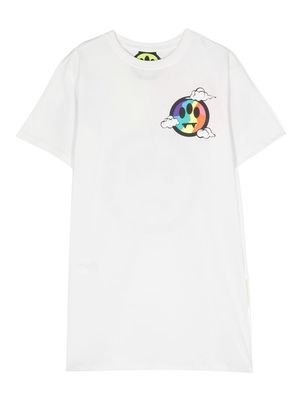 Barrow kids logo-print T-shirt dress - White