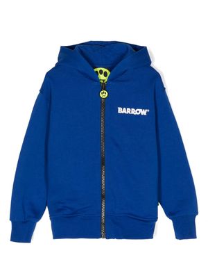 Barrow kids logo-print zip hoodie - Blue