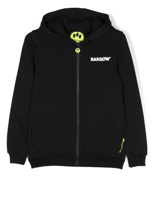Barrow kids logo-print zip-up hoodie - Black