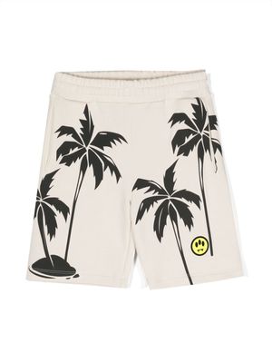 Barrow kids motif-print cotton shorts - Neutrals