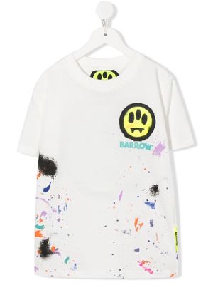 Barrow kids paint-splatter print T-shirt - White