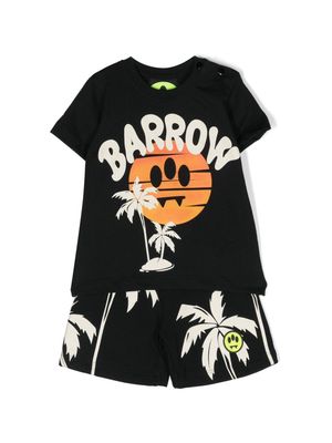 Barrow kids palm-tree print cotton set - Black