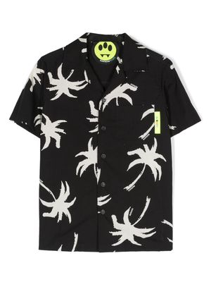 Barrow kids palm tree-print shirt - Black