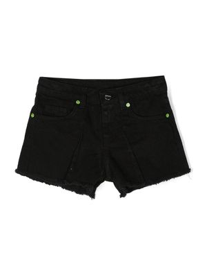 Barrow kids pleat-detail denim shorts - Black