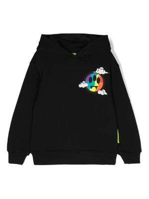 Barrow kids rainbow logo-print hoodie - Black