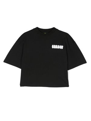 Barrow kids rhinestone-embellished logo-print T-shirt - Black