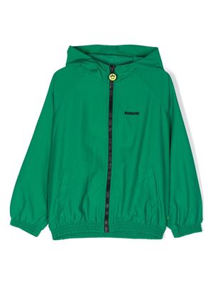 Barrow kids rubberised-logo hooded jacket - Green