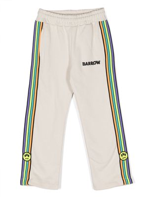 Barrow kids stripe-detailed cotton track pants - Brown