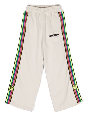 Barrow kids stripe-detailed cotton trousers - Neutrals
