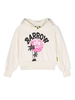 Barrow kids sunset-print cotton hoodie - Neutrals
