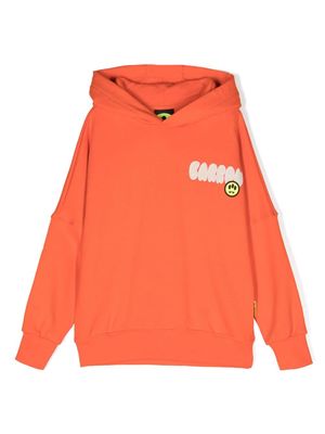 Barrow kids teddy bear-print cotton hoodie - Orange