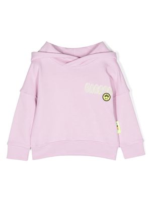 Barrow kids teddy bear-print cotton hoodie - Pink
