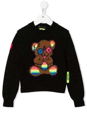 Barrow kids teddy-bear print jumper - Black