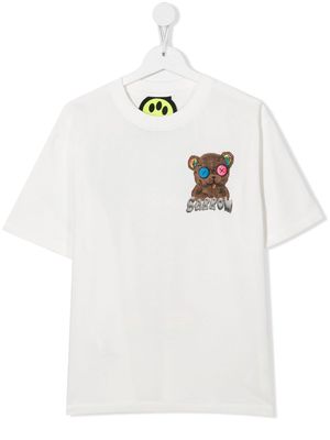 Barrow kids TEEN bear-print short-sleeve T-shirt - White