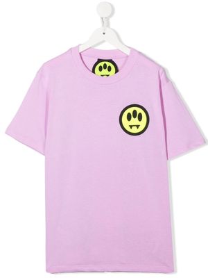 Barrow kids TEEN logo-print smiley T-shirt - Pink