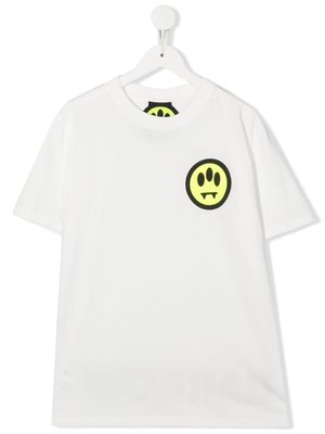 Barrow kids TEEN logo-print smiley T-shirt - White