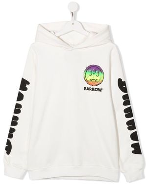 Barrow kids TEEN rainbow-logo pullover hoodie - White