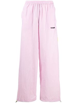 BARROW logo-embossed wide-leg trousers - Pink