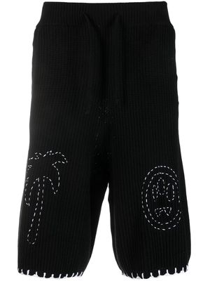 BARROW logo-embroidered cotton shorts - Black