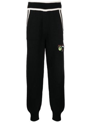 BARROW logo-embroidered knitted joggers - Black