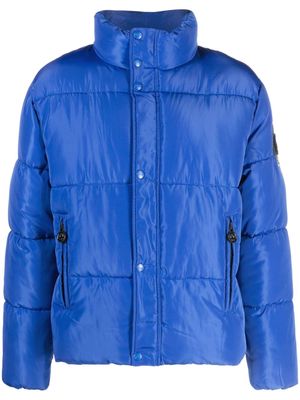 BARROW logo-embroidered quilted puffer jacket - Blue