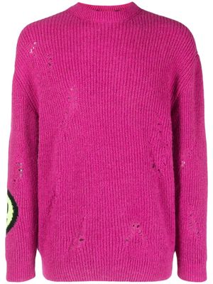 BARROW logo-intarsia knit distressed jumper - Pink