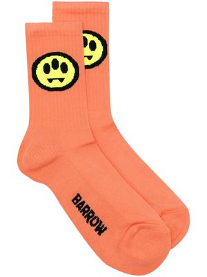 BARROW logo-intarsia ribbed socks - Orange
