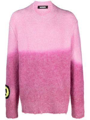BARROW logo-jacquard ombré-knit jumper - Pink