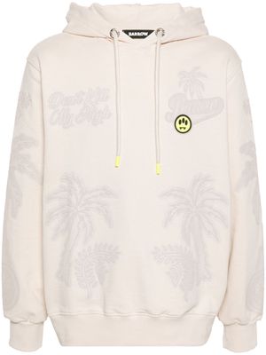 BARROW logo-patch cotton hoodie - Neutrals