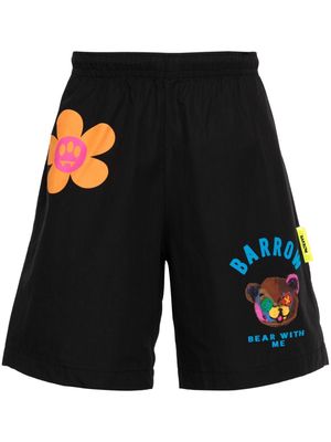 BARROW logo-print cotton bermuda shorts - Black