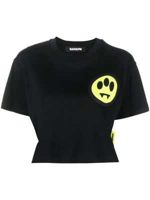 BARROW logo-print cotton cropped T-shirt - Black
