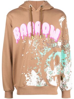 BARROW logo-print cotton hoodie - Brown