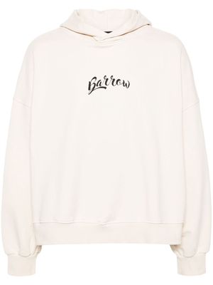 BARROW logo-print cotton hoodie - BW009 TURTLEDOVE