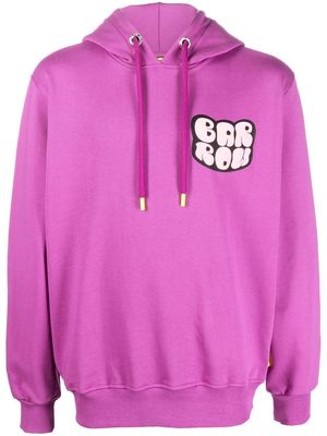BARROW logo-print cotton hoodie - Purple