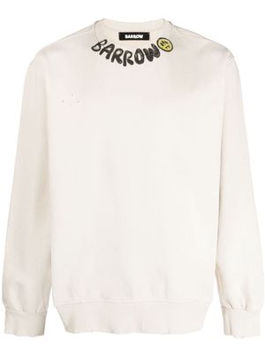 BARROW logo-print cotton sweatshirt - Neutrals