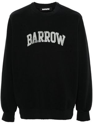 BARROW logo-print distressed sweatshirt - Black